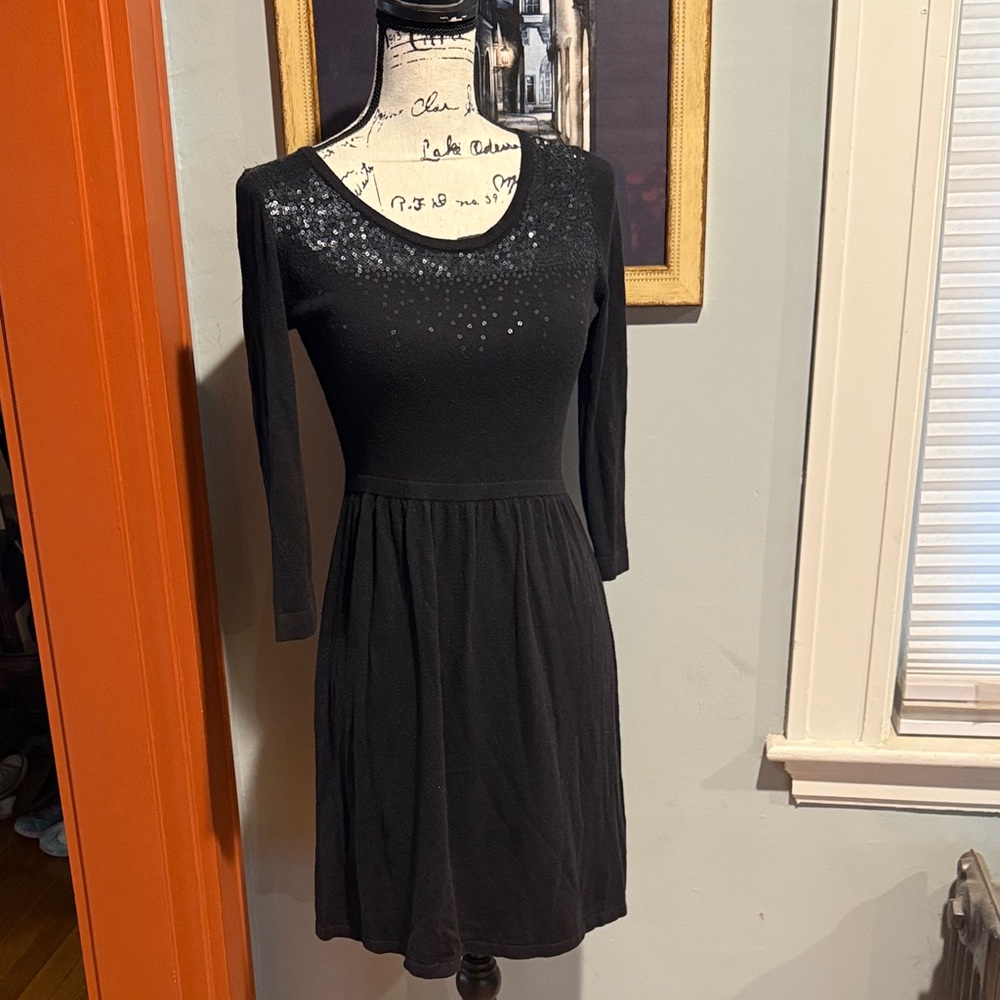 Old Navy Black Sequin Sweater Dress (S)